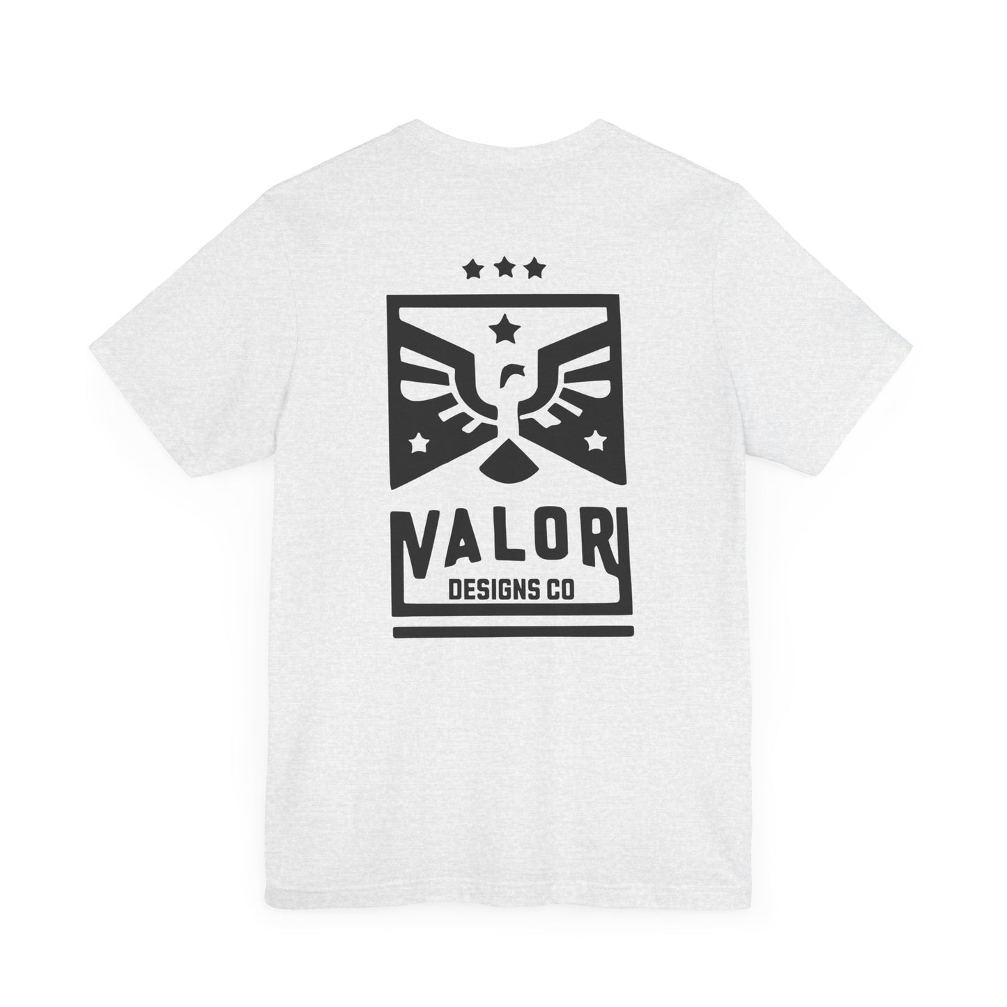 Valor Designs Co black logo on Front/Back Unisex Jersey Short Sleeve Tee