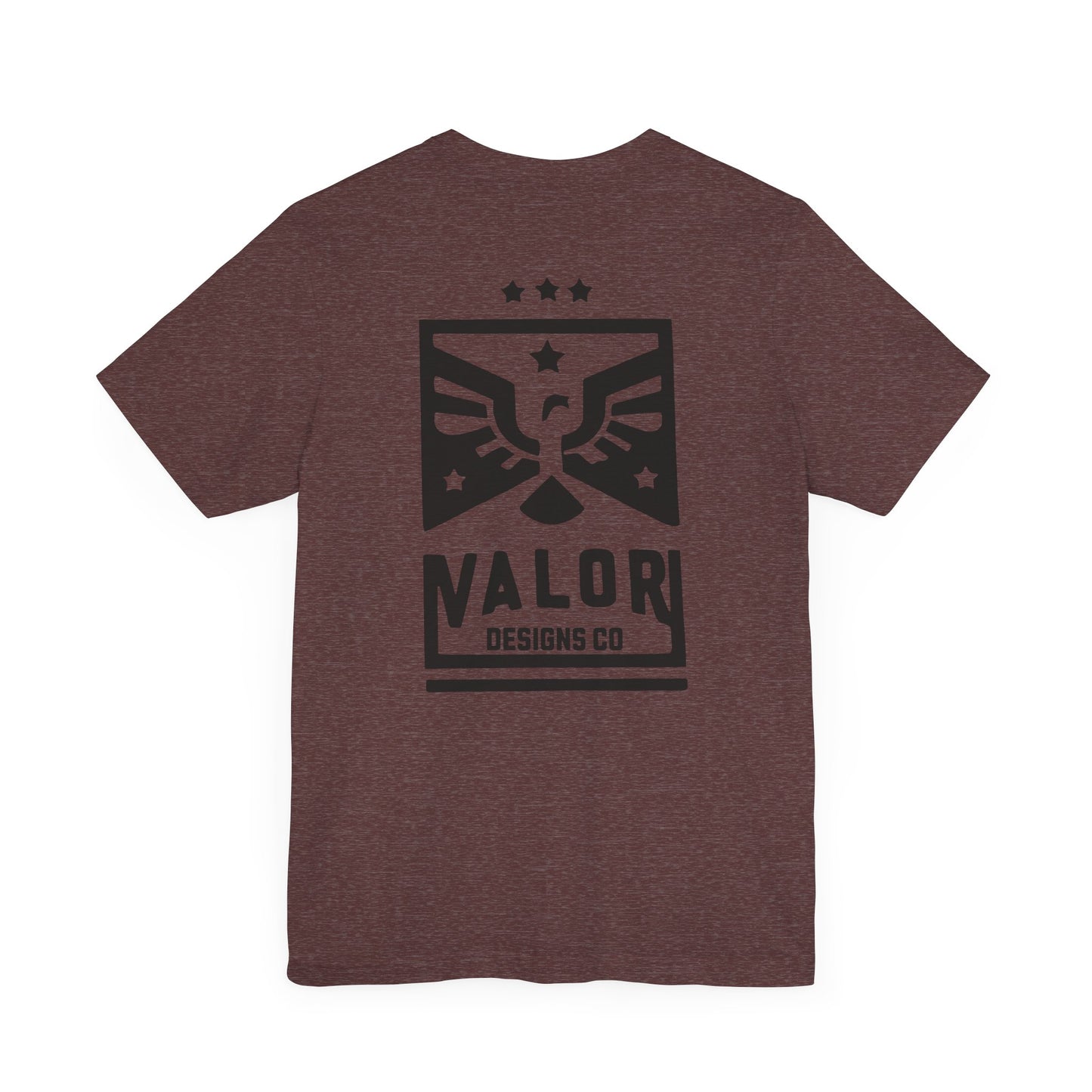 Valor Designs Co black logo on Front/Back Unisex Jersey Short Sleeve Tee