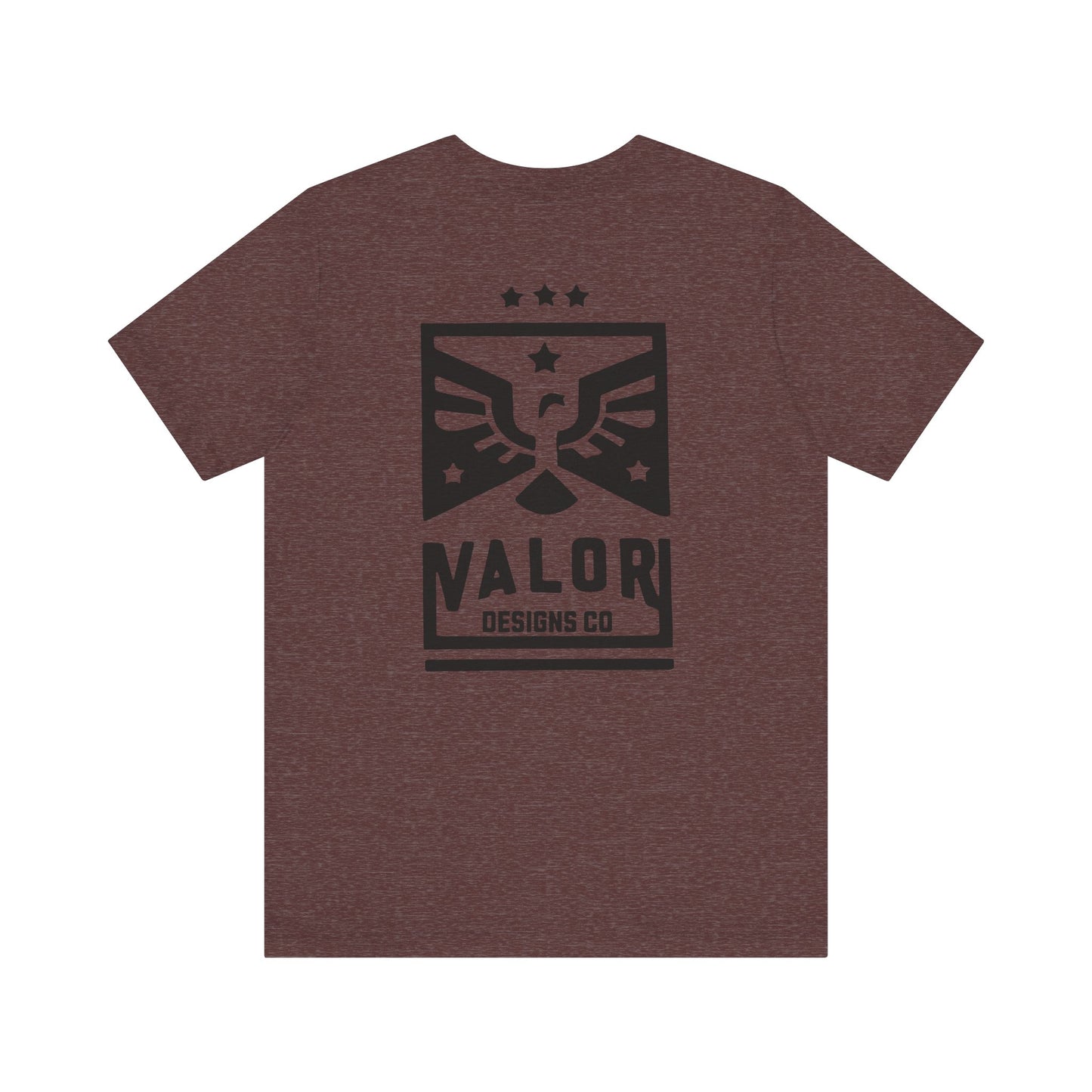 Valor Designs Co black logo on Front/Back Unisex Jersey Short Sleeve Tee