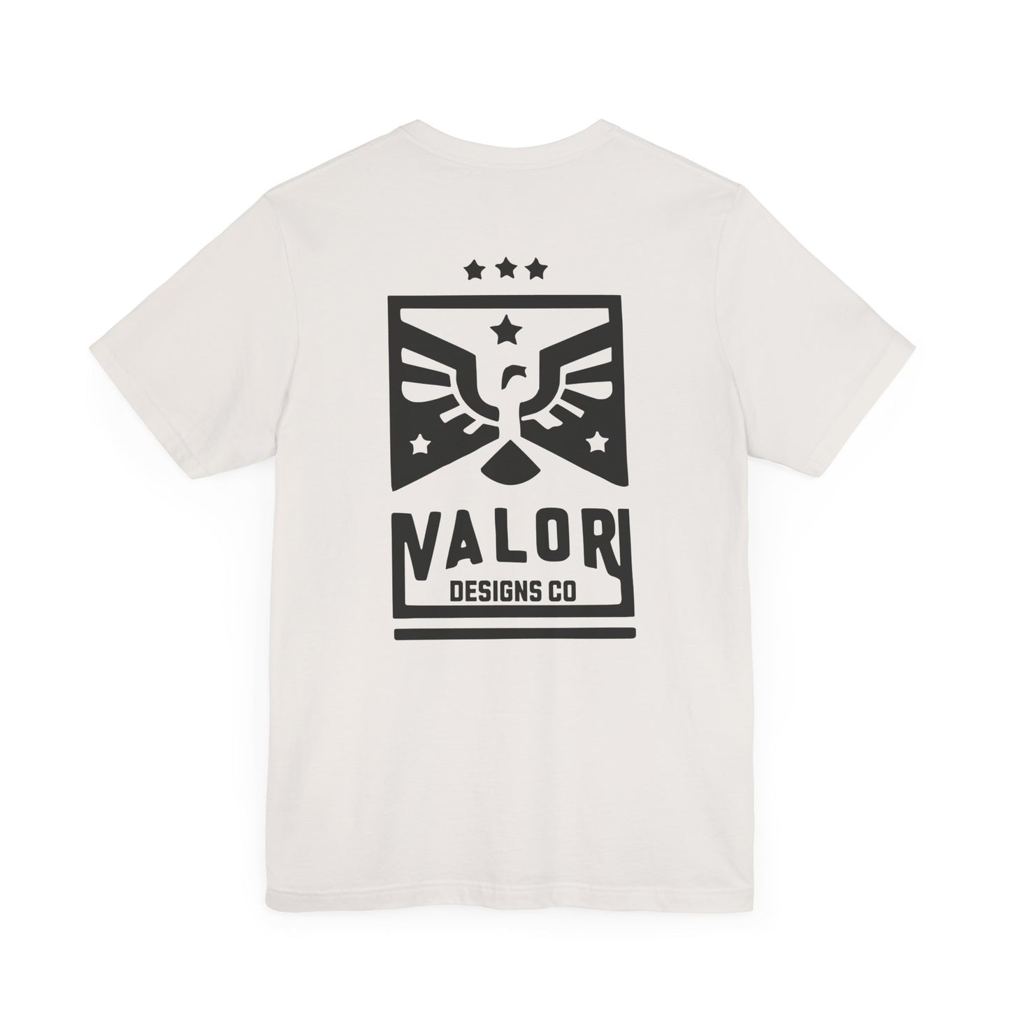 Valor Designs Co black logo on Front/Back Unisex Jersey Short Sleeve Tee