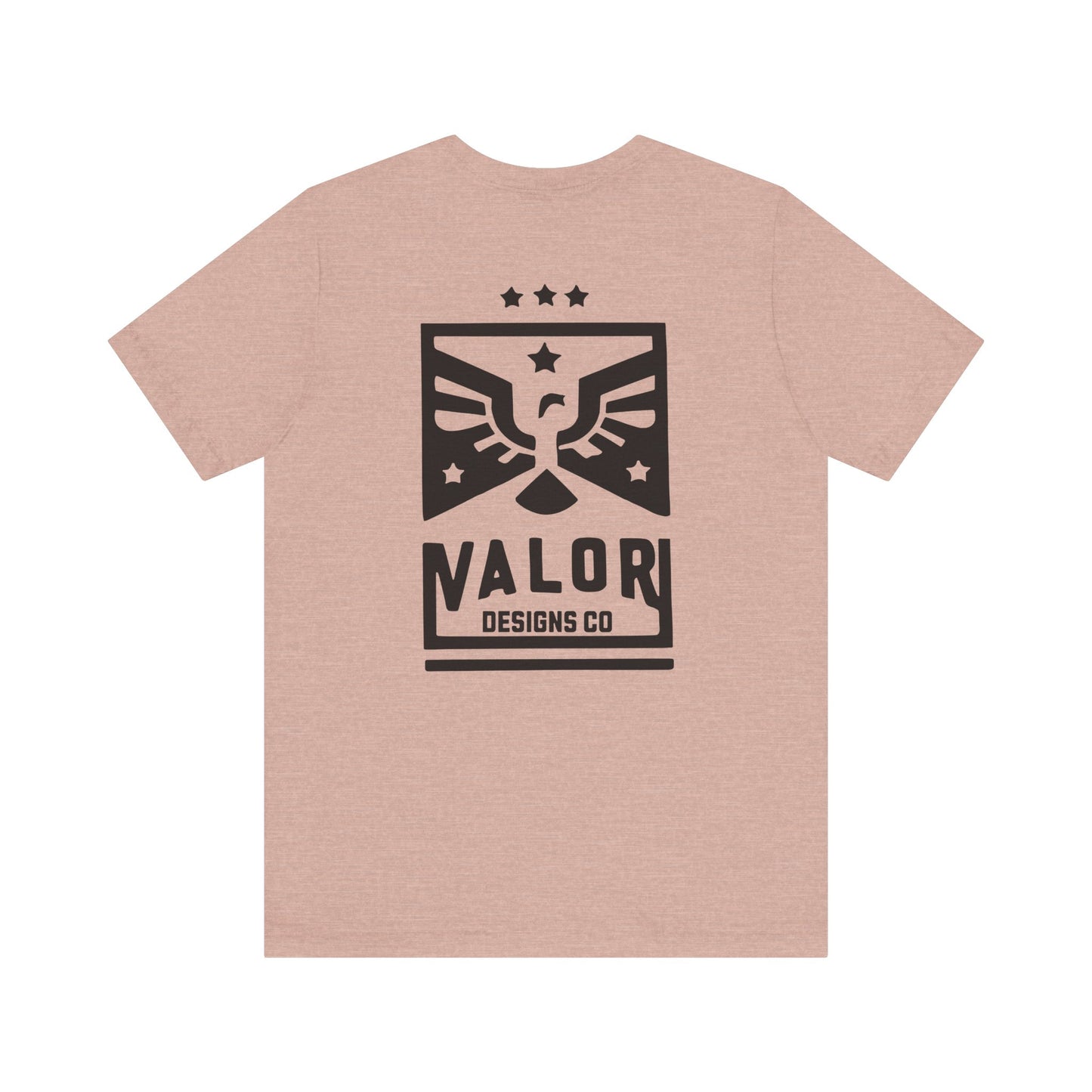 Valor Designs Co black logo on Front/Back Unisex Jersey Short Sleeve Tee