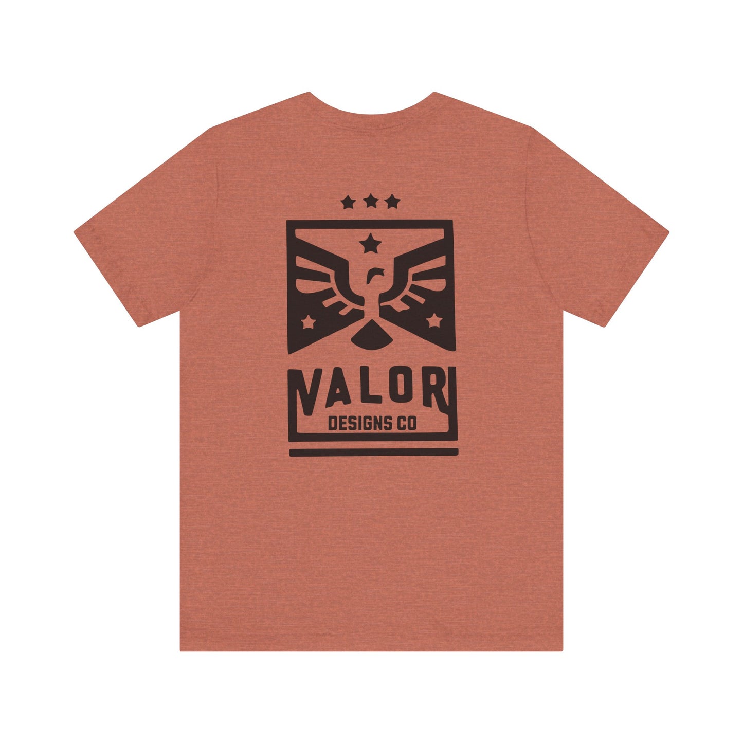 Valor Designs Co black logo on Front/Back Unisex Jersey Short Sleeve Tee