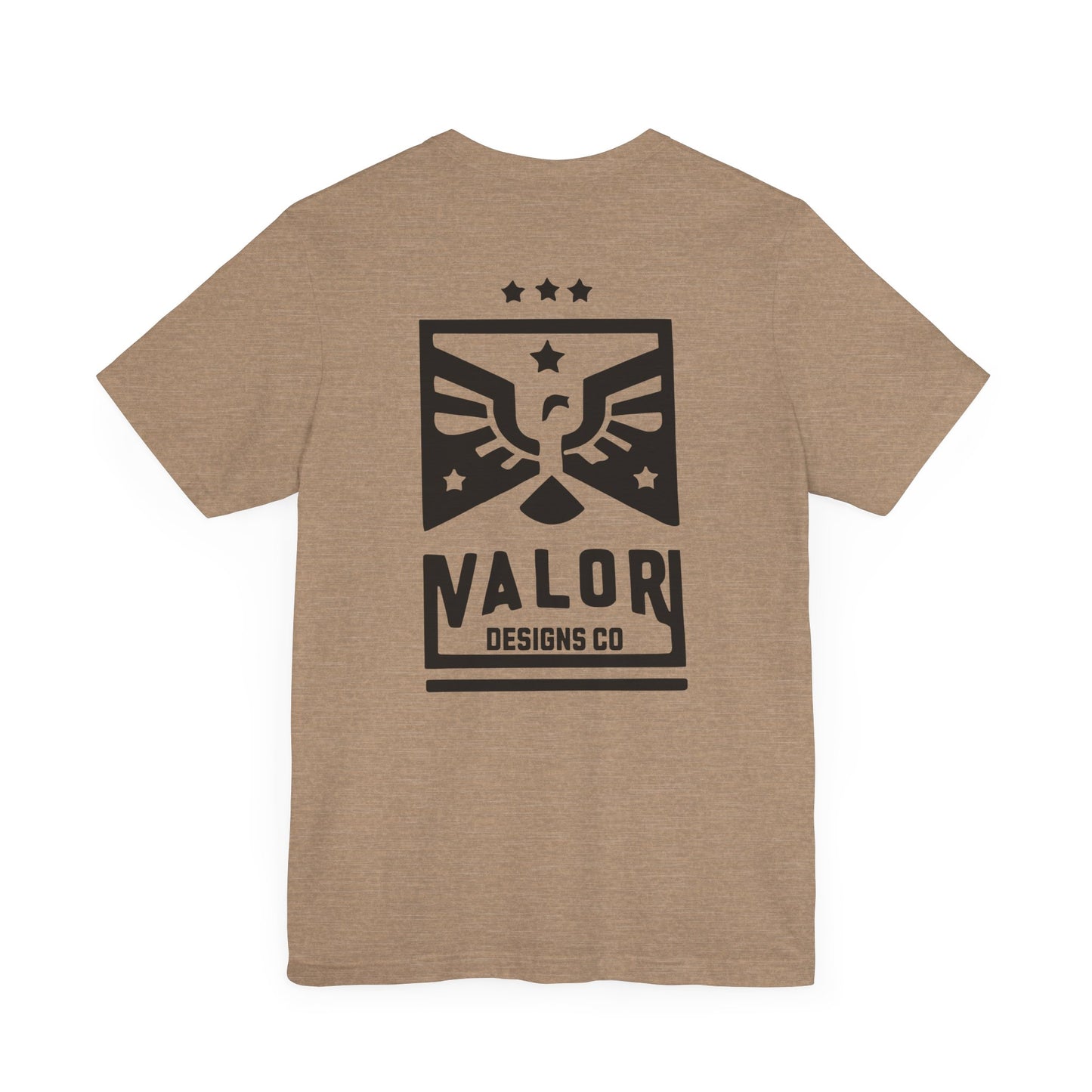 Valor Designs Co black logo on Front/Back Unisex Jersey Short Sleeve Tee